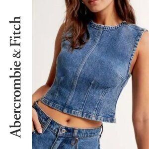 NWT - Abercrombie & Fitch Blue Denim Top - Size: Large